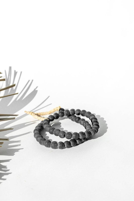 Recycled Black Glass Bead Strand