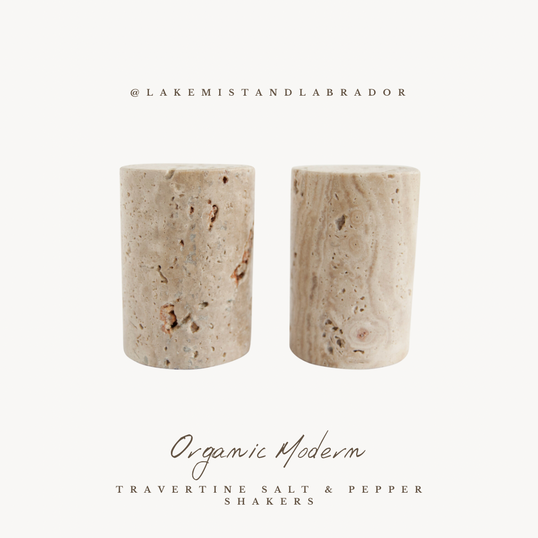 Travertine Salt & Pepper Shakers