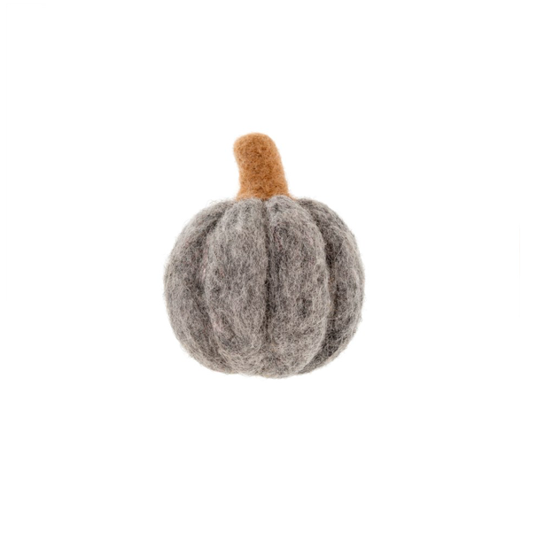 Grey Felted Wool Pumpkin