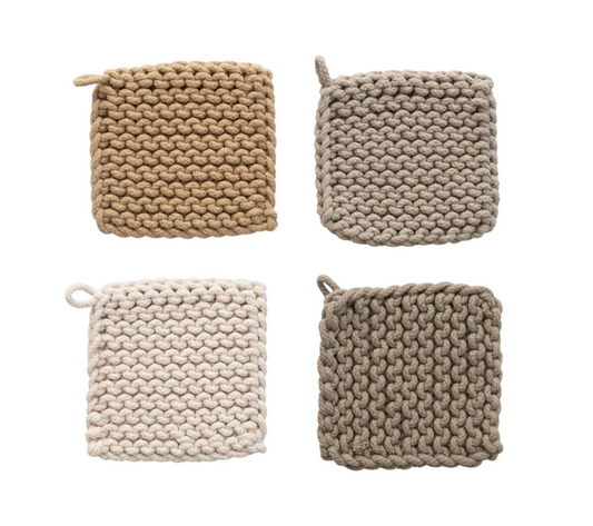 Neutral Cotton Crocheted Pot Holder