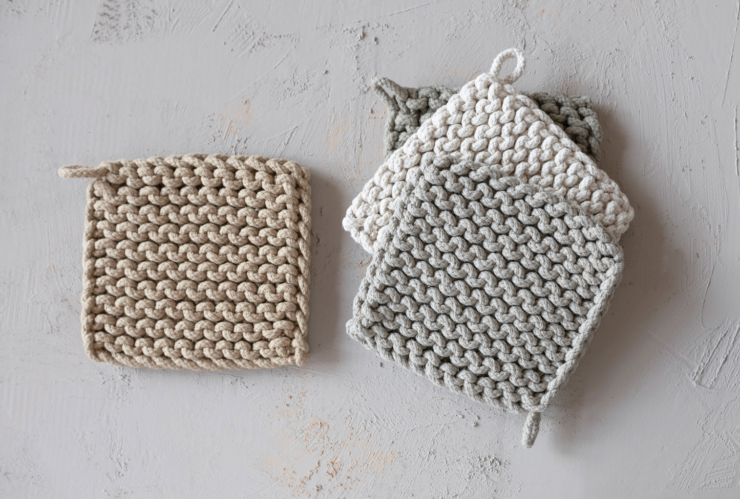 Neutral Cotton Crocheted Pot Holder