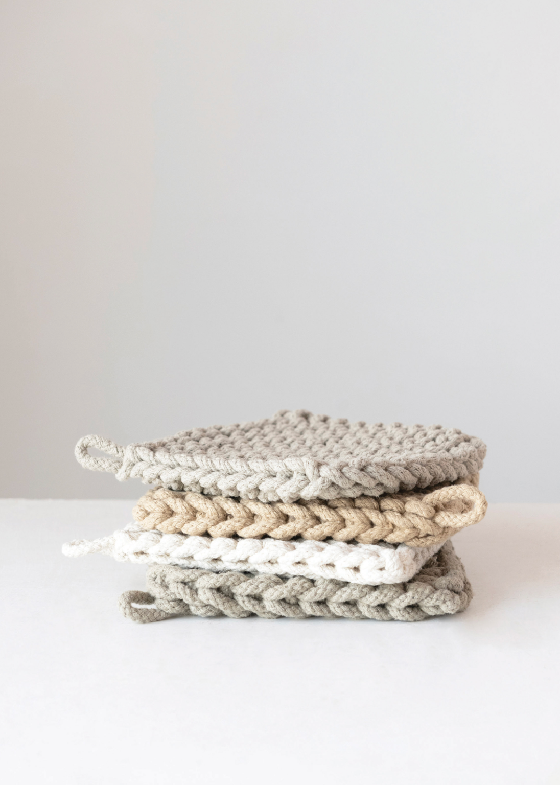 Neutral Cotton Crocheted Pot Holder