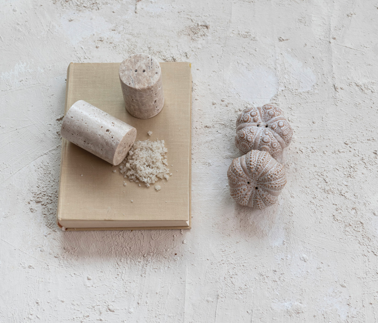 Travertine Salt & Pepper Shakers