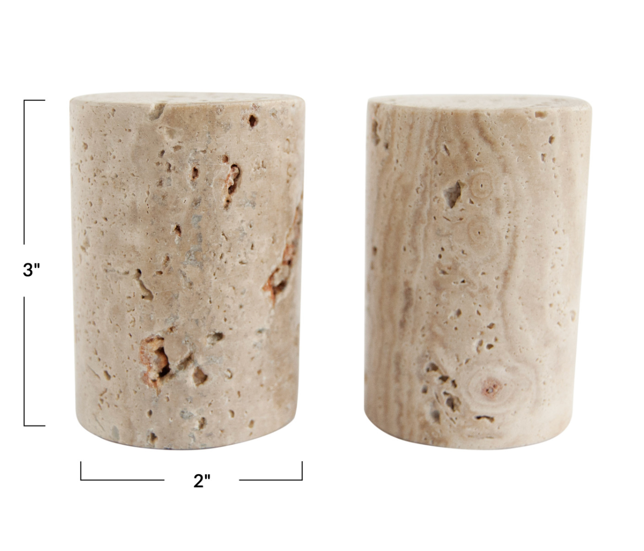 Travertine Salt & Pepper Shakers