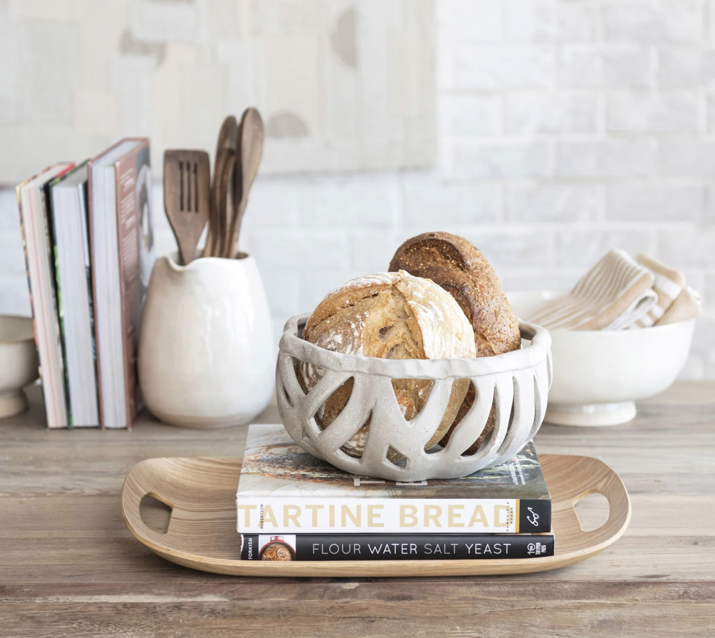 Stoneware Bread Basket