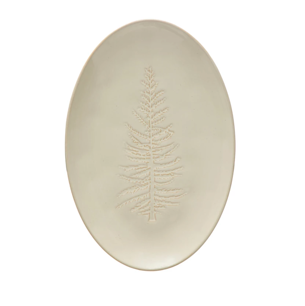 White Holiday Tree Platter