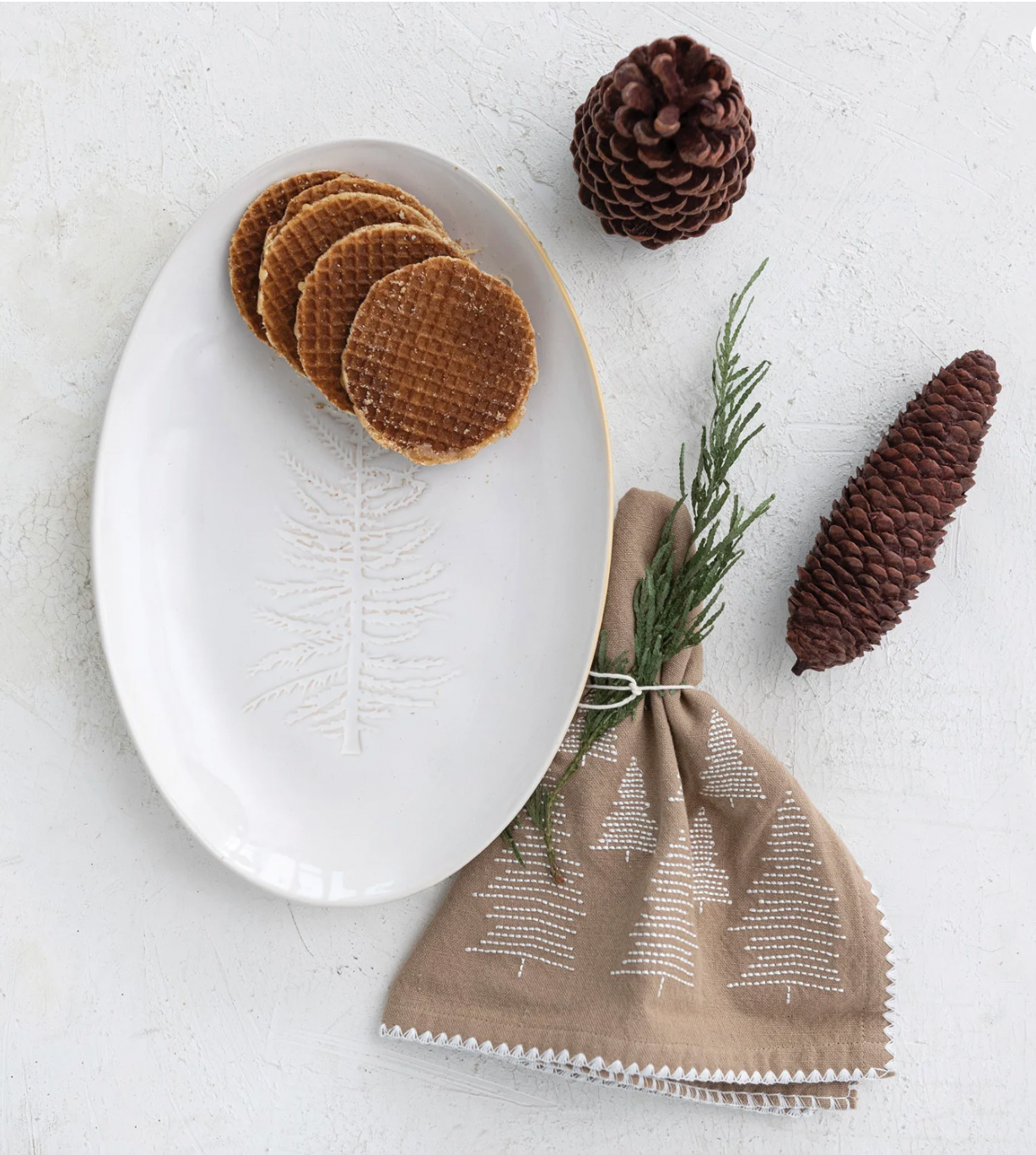 White Holiday Tree Platter