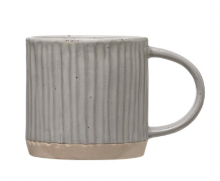 Debossed Stoneware Mugs, 4 styles