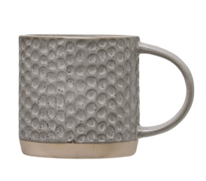 Debossed Stoneware Mugs, 4 styles