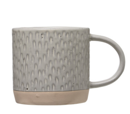 Debossed Stoneware Mugs, 4 styles