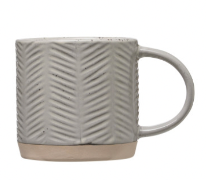 Debossed Stoneware Mugs, 4 styles