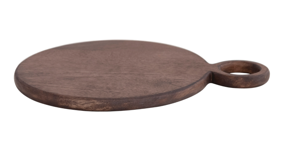 Mango Wood Round Charcuterie Board With Handle